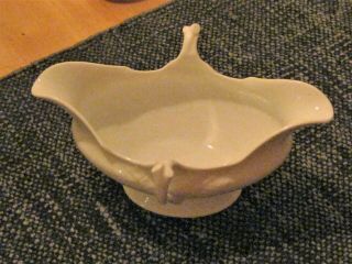 Vintage White Gravy Boat Footed