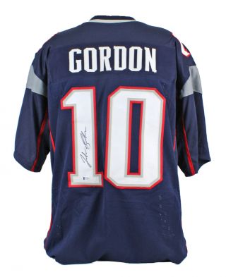 Patriots Josh Gordon Authentic Signed Navy Blue Jersey Autographed Bas Witnessed