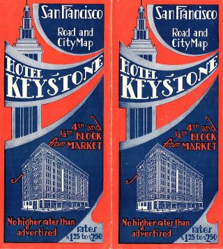 Hotel Keystone San Francisco Ca Vintage Travel Brochure Street Map Tours