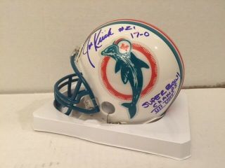 Jim Kiick Signed Miami Dolphins Mini Helmet Sb Champs - 17 - 0 Insc Hologram