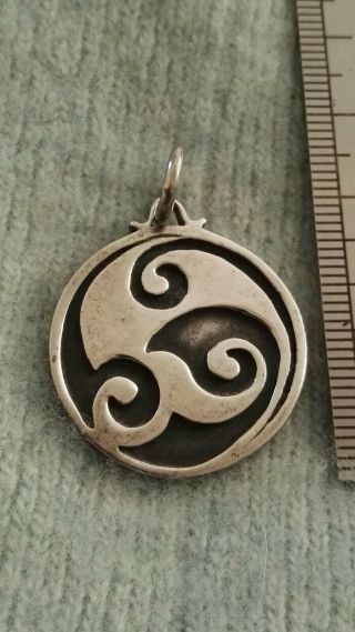 Vintage Celtic Irish Silver Pendant Medallion 925 Silver