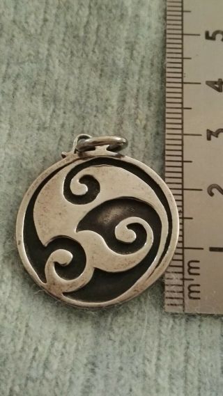 Vintage Celtic Irish Silver Pendant Medallion 925 Silver 2