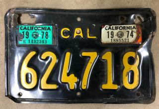 Vintage 1963 California Ca Black Motorcycle License Plate