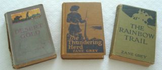 3 Vintage Hardbound Books By Zane Grey