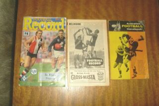 Vintage Football Record X2 May 1968 & April 15/16 1989,  Aust.  Football Hanbook
