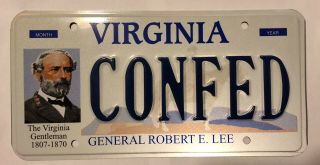 License Plate Virginia Vanity Personalized Robert E Lee Confed Confederate Army