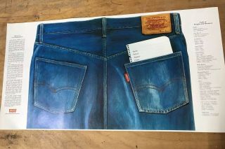 Vintage Levi Strauss Jeans Advertising Poster Big E