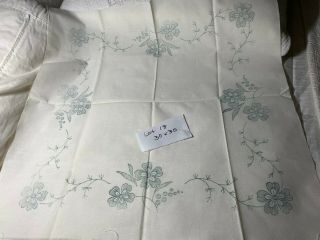 Vintage Stamped Linen Square Tablecloth To Embroider /crewel Estate Find 18