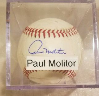 Paul Molitor Signed Baseball Tri - Star Autograph Hof Brewers Blue Jays Twins