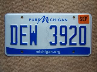 2015 Michigan License Plate.  115 Grams