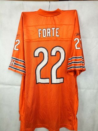 Matt Forte Chicago Bears 22 Orange Reebok Nfl Football Jersey Adult Large
