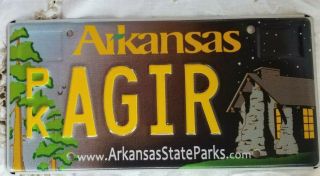 Arkansas State Park Licenses Plate Outdoor Night Starlight Sky Cabin Scenery