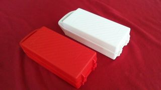 2 Vintage Red & White 1980s I Love Music 12 Cassette Tape Box Carry Case Retro