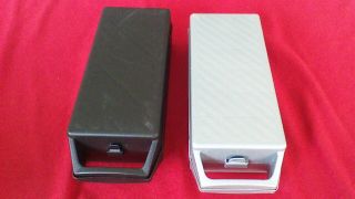 2 Vintage Black & Silver Gray 1980s I Love Music 12 Cassette Tape Box Carry Case