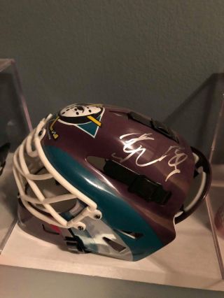 John Gibson Anaheim Ducks Signed Mini Goalie Mask Helmet
