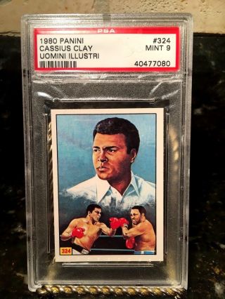 1980 Panini Uomini Illustri Cassius Clay Muhammad Ali 324 Psa 9