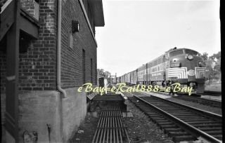 Nyc 1799 Emd F - 7 Freight Action At Dumont,  Nj 120 Size Negative