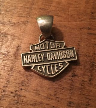 Harley Davidson Bar & Shield Mod.  925 Sterling Silver Pendant