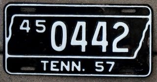 1957 Tennessee State Shaped License Plate 45 Warren - Carefully Repainted Letters