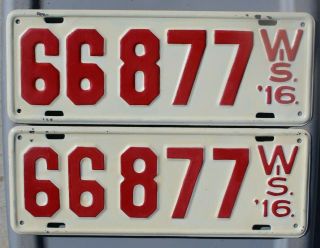 1916 Wisconsin License Plates