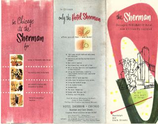 Hotel Sherman Chicago Illinois Vintage Brochure Color Photos Illustrations