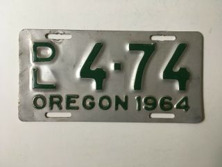1964 Oregon Dealer Motorcycle License Plate All