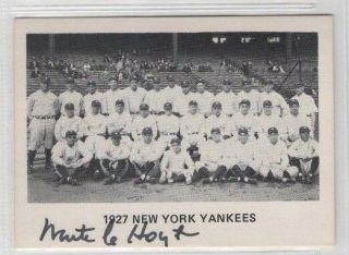 Waite Hoyt 1980 Tcma 1927 York Yankees Signed Auto Autographed Card