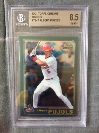 2001 Topps Chrome Traded Albert Pujols Rc T247 Bgs 8.  5 - Cardinals N/w Angels