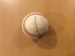 Boston & Milwaukee Braves Stars Multi Signed Baseball (5) Digs W/aaron