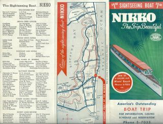 Vintage Brochure Nikko Sightseeing Boat Miami Beach Florida Attractions Photos