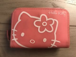 Vintage Sanrio Hello Kitty Small Zip Wallet With Clear Id Pocket