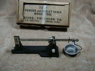 Vintage Micro Precision Co.  Powder And Bullet Scale Model 501