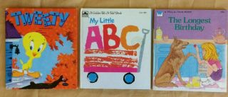 3 Vintage Books Tell A Tale Whitman Tweety Longest Birthday My Little Abc A B C