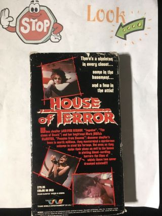 House Of Terror Transworld Entertainment Vhs Vintage Horror