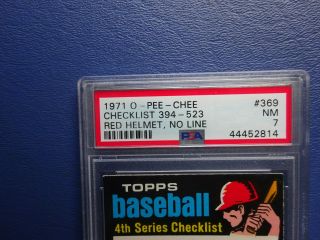 1971 OPC O - PEE - CHEE Baseball Checklist 394 - 523 369 PSA 7 NM 2