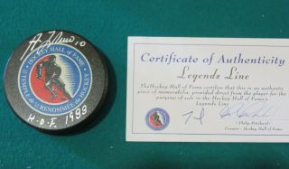 Guy Lafleur Hockey Hall Of Fame Autographed Signed Puck " Hof 1999 " Hof/coa
