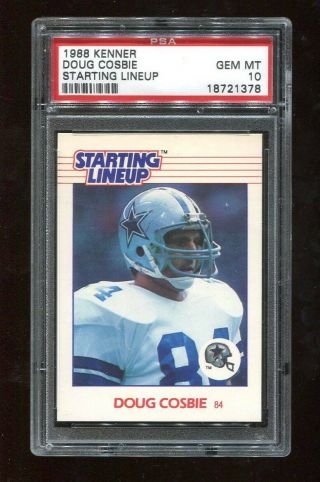 1988 Kenner - Doug Cosbie - Starting Lineup Card - Dallas Cowboys Psa 10 Pop 4