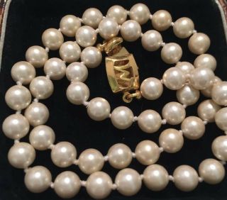 Vintage Jewellery Lovely Signed ‘MONET’ Glass Pearl Necklace 3
