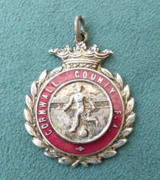 Cornwall County Football Association Medal - Enamel (poss.  Silver) Vintage