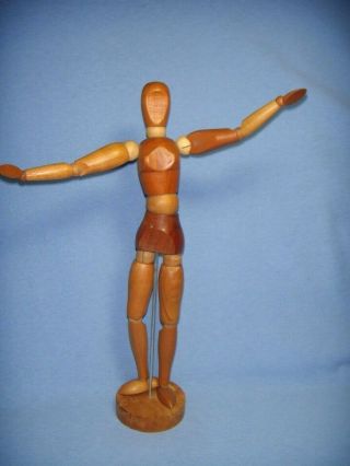 Vtg Morilla Maniquette Figure Wood 12 " Artist Jointed Articulated Female