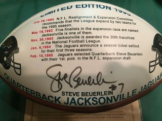 Steve Beuerlein Autographed Ball W/coa Jacksonville Jaguars