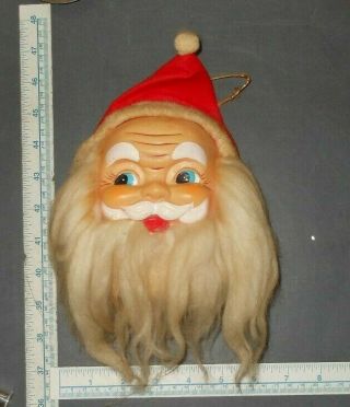 Vintage Santa Head Musicbox Wall Hanger Christmas Santa Claus