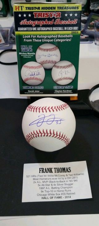 Frank Thomas Single Signed Baseball Autographed Tristar Auto White Sox Hof