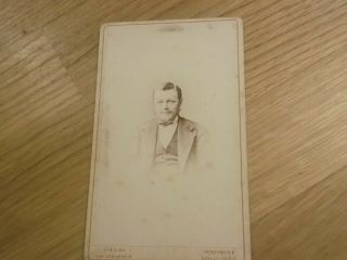 Vintage Cdv Card Of A Man In Suit By Gibson Of Isles Of Scilly & Penzance