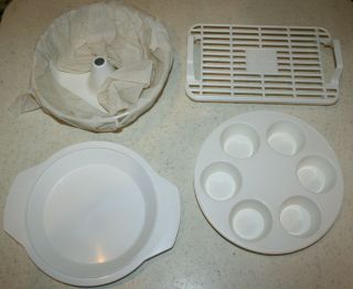 Vintage Tara Ware 4 - Piece Microwave Oven Cookwear Set 39400 Made In Usa W/ Box