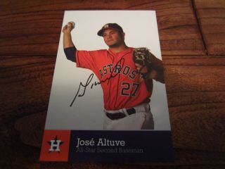 Jose Altuve Houston Astros Autographed Signed 2013 Fanfest Player Card 4 X 6 Mvp