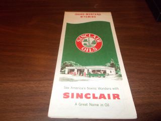 1959 Sinclair Idaho/montana/wyoming Vintage Road Map