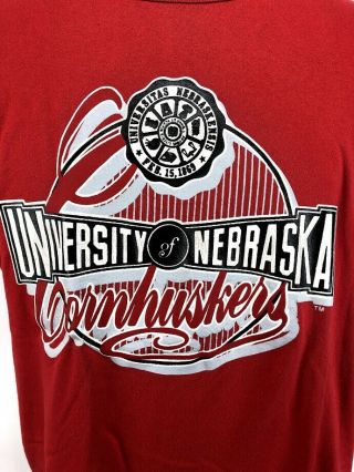 Vtg 90s Nebraska Cornhuskers Short Sleeve Graphic T Shirt Single Stitch Adult Xl
