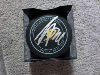 John Gibson Anaheim Ducks Signed Autographed Official Game Puck W/coa
