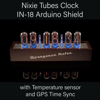 In - 18 Nixie Tubes Clock Divergence Meter Gps Sync.  12/24h,  3 - 5days